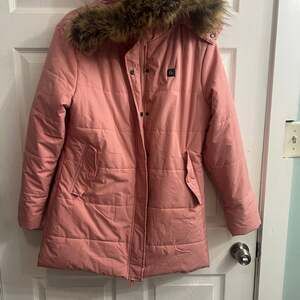 Genovega Graphene Heated Jacket w Detachable Hood Size L Pink Coat Heater WORKS!
